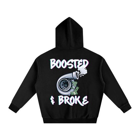 Boosted & Broke | Oversized Fleeced Hoodie